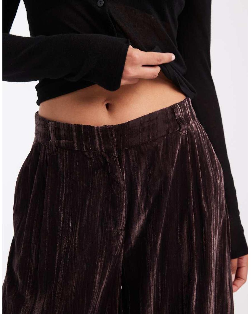 ASOS Black Tailored Crinkle Velvet jogger