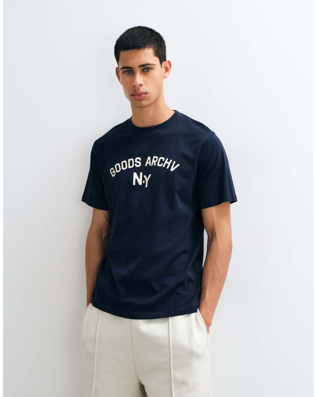 ASOS Blue Regular T-shirt With Ny Graphic for men