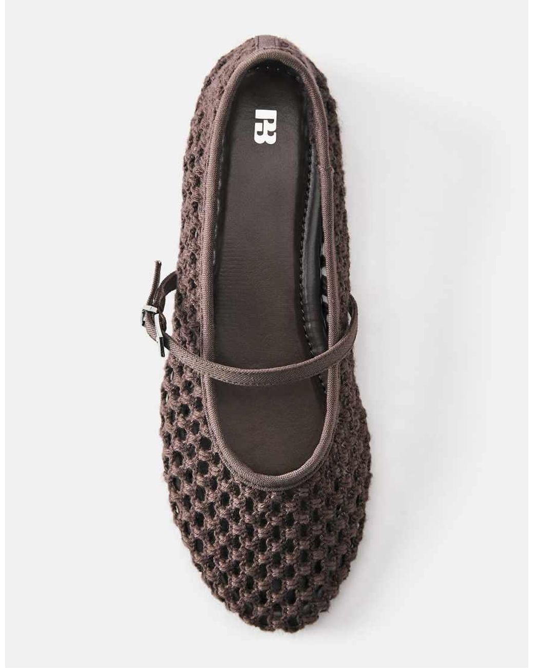 Pull&Bear White Mesh Ballerinas