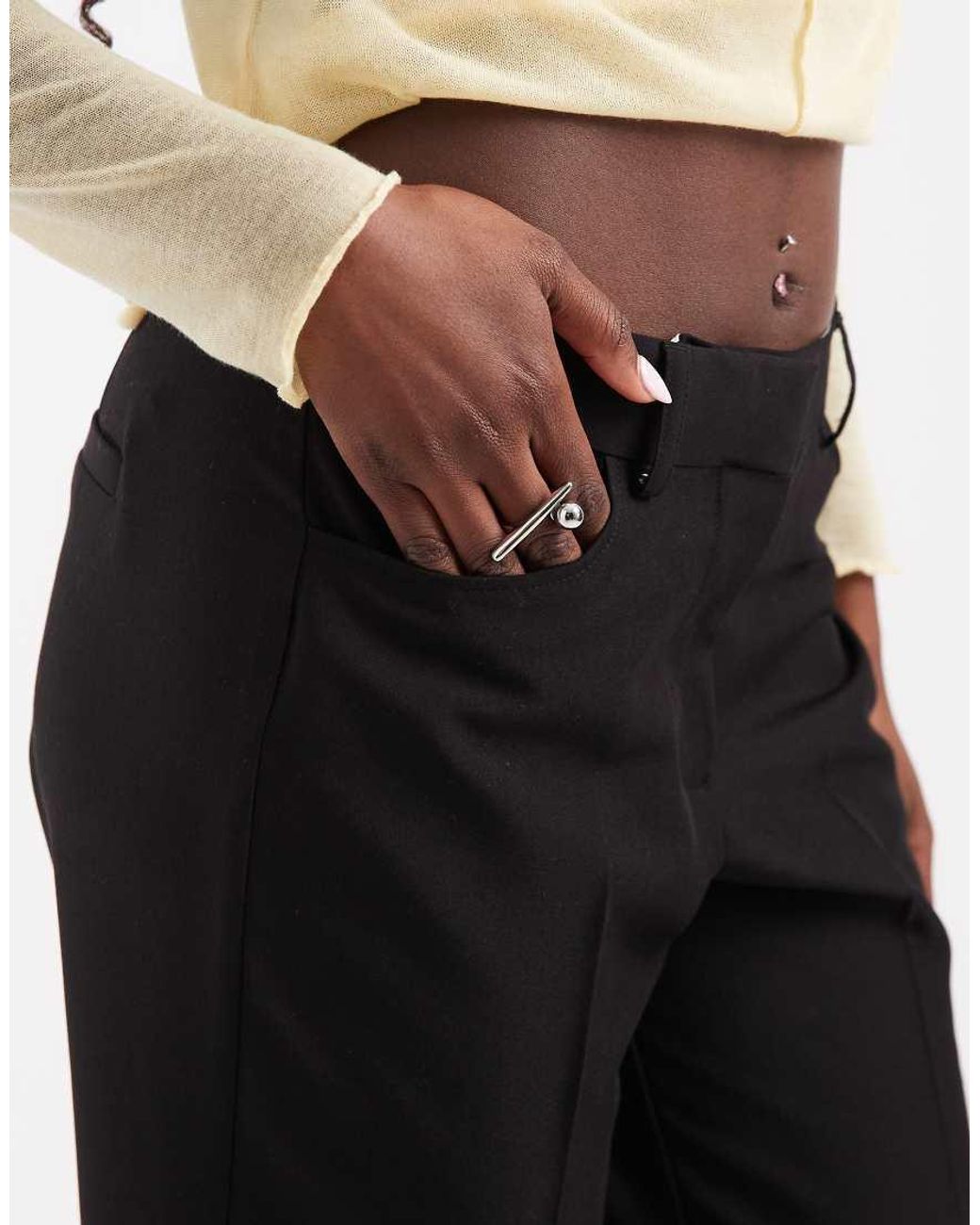JJXX Black Mary Tailored Flared Trouser