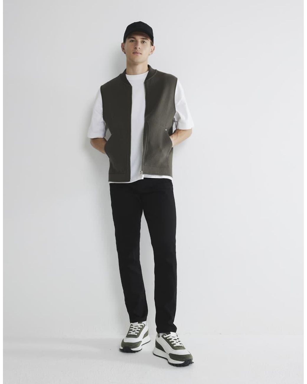 River Island White Skinny Fit Stretch Jeans for men