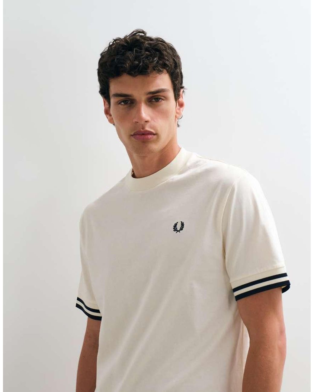 Fred Perry White Bold Tipped T-Shirt for men