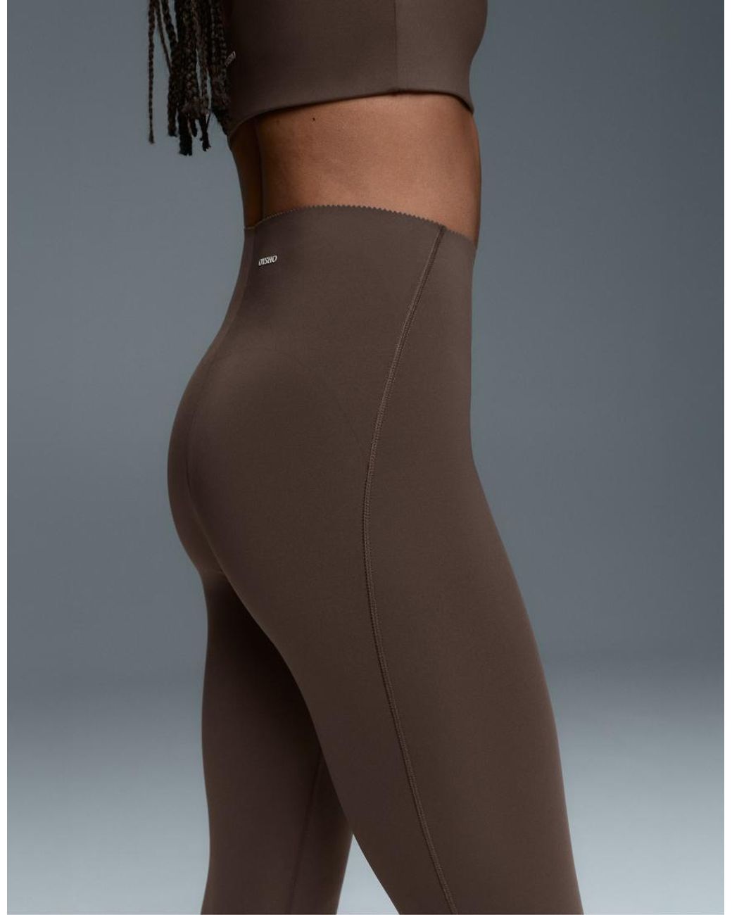 Oysho Brown High-rise Compressive Core-control Ankle-length leggings