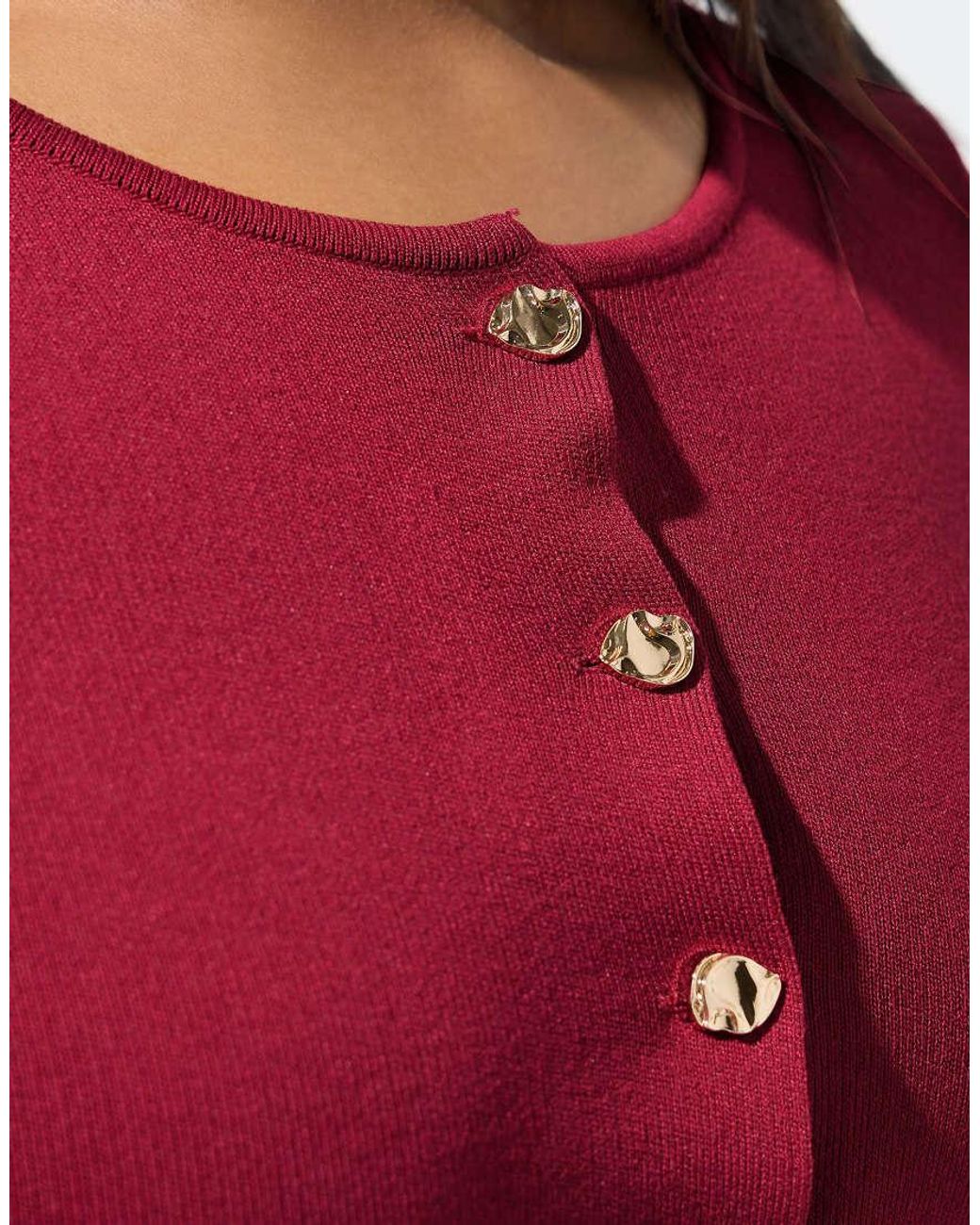 Yours Clothing Red Long Sleeve Knitted Top