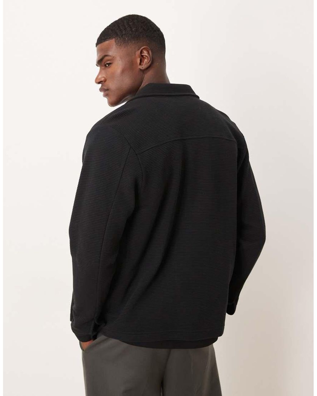 Camicia Giacca Nera di ASOS in Black da Uomo