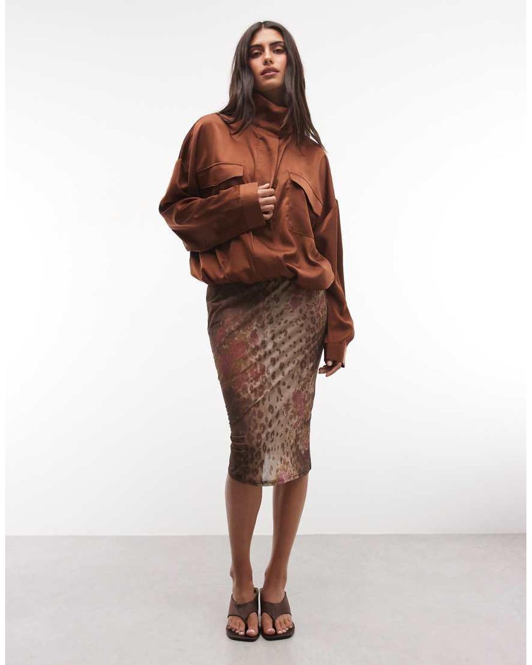 ASOS Brown Satin Windbreaker