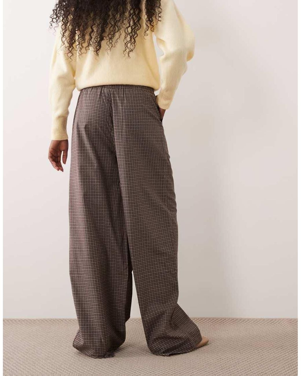 Brave Soul Brown Wide Leg Trousers With Tie Waist Detai