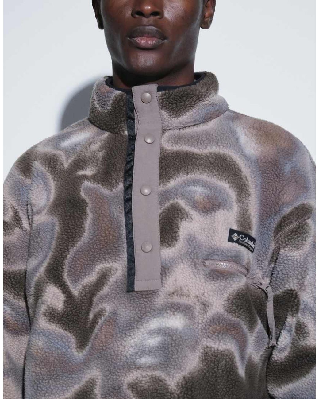 Columbia Gray Helvetia Ii Printed Half Snap Fleece for men