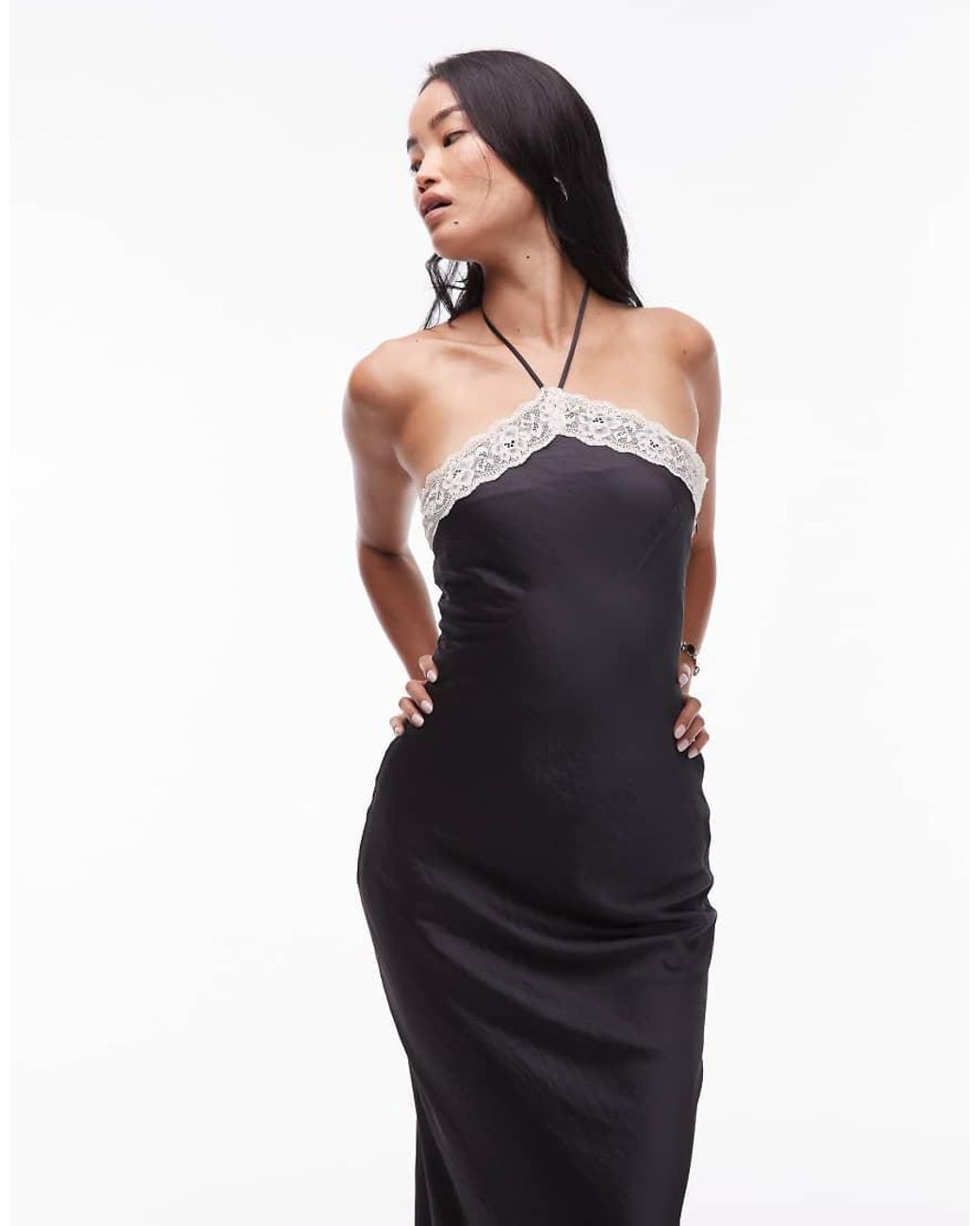 Nia White Lace Halter Neck Dress