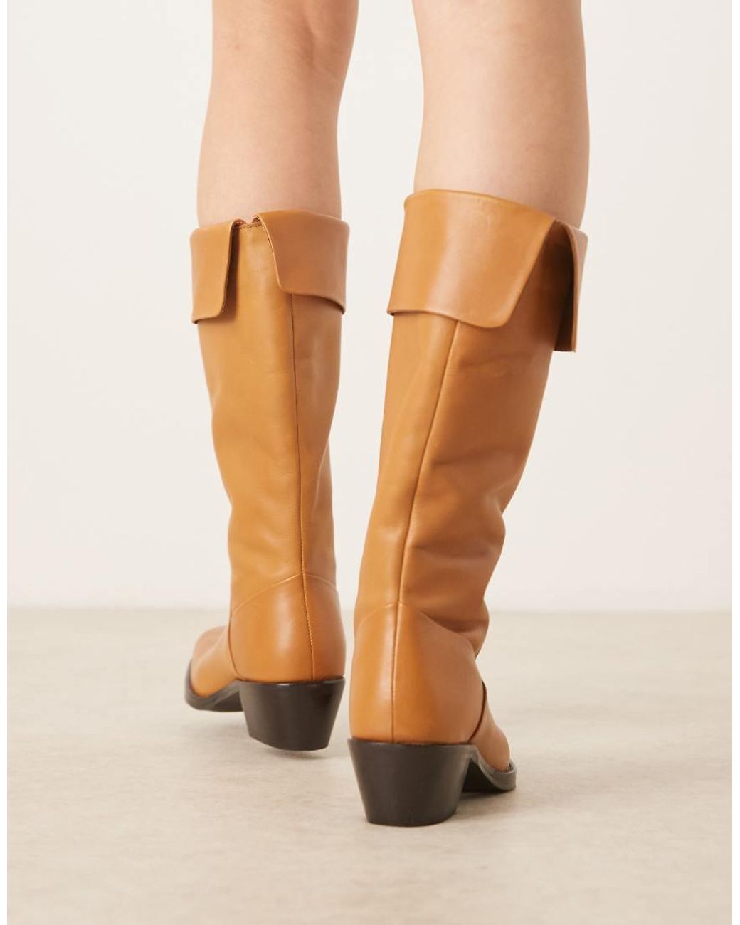 Mango Natural Heeled Knee High Boot