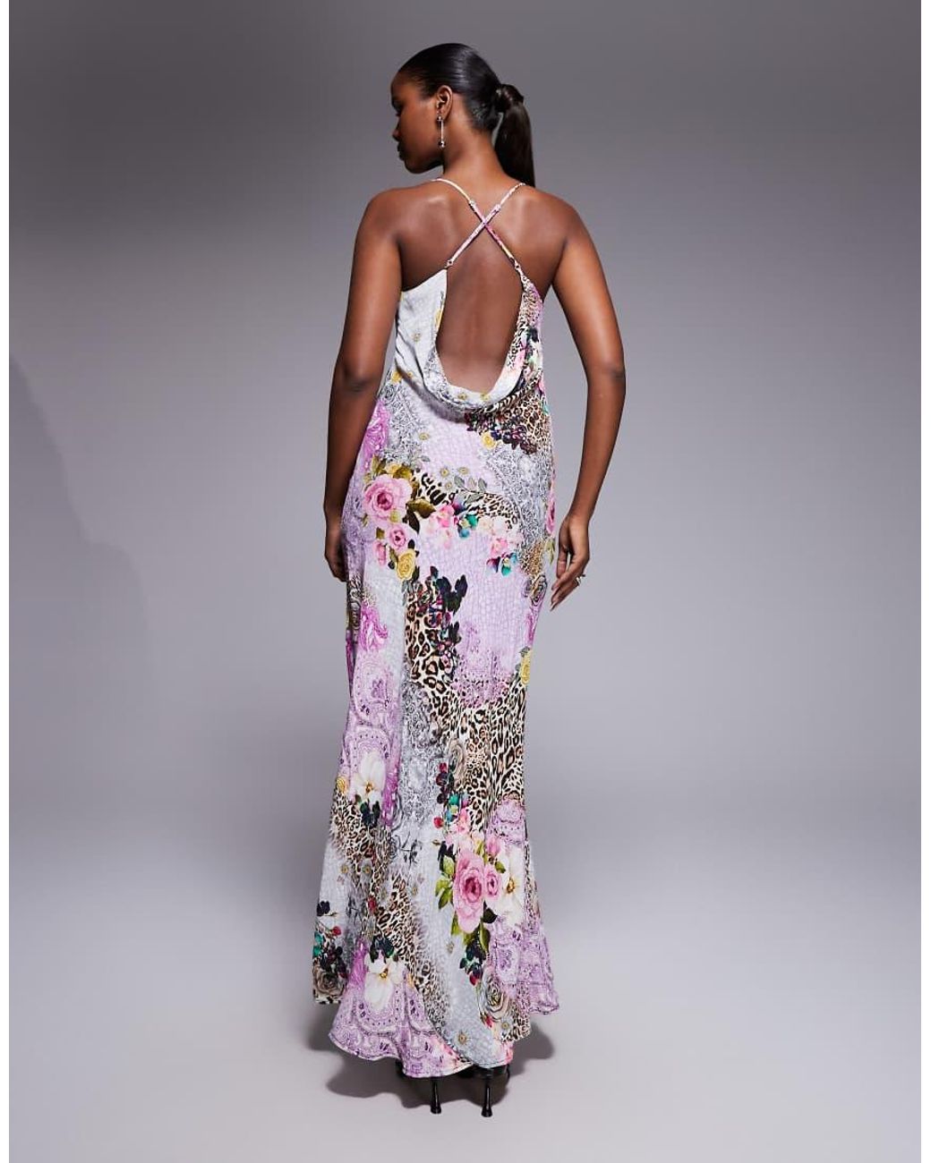 AFRM Purple Izel Maxi Dress With Cape Detail