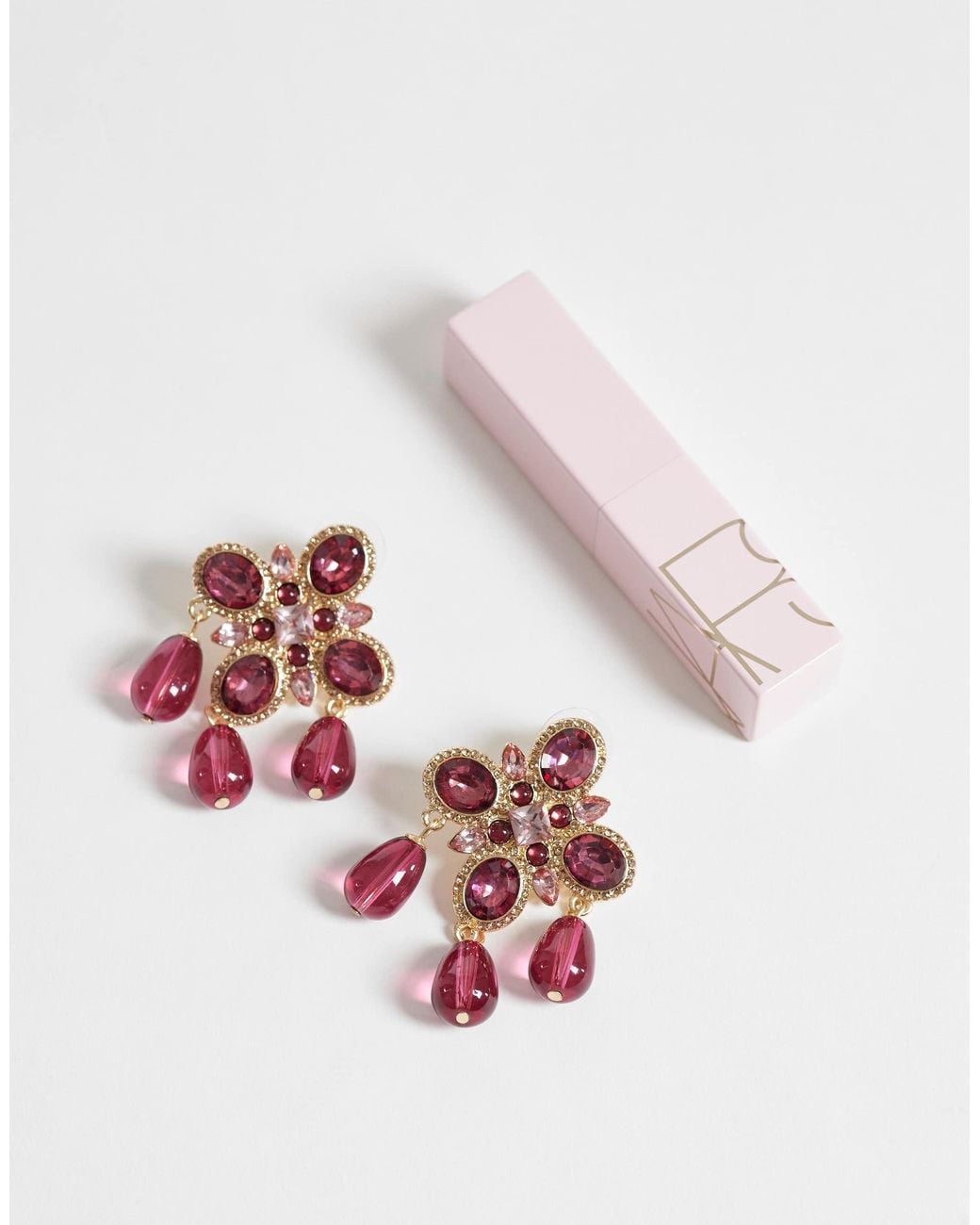 Accessorize Purple Margot Statement Cross Earring