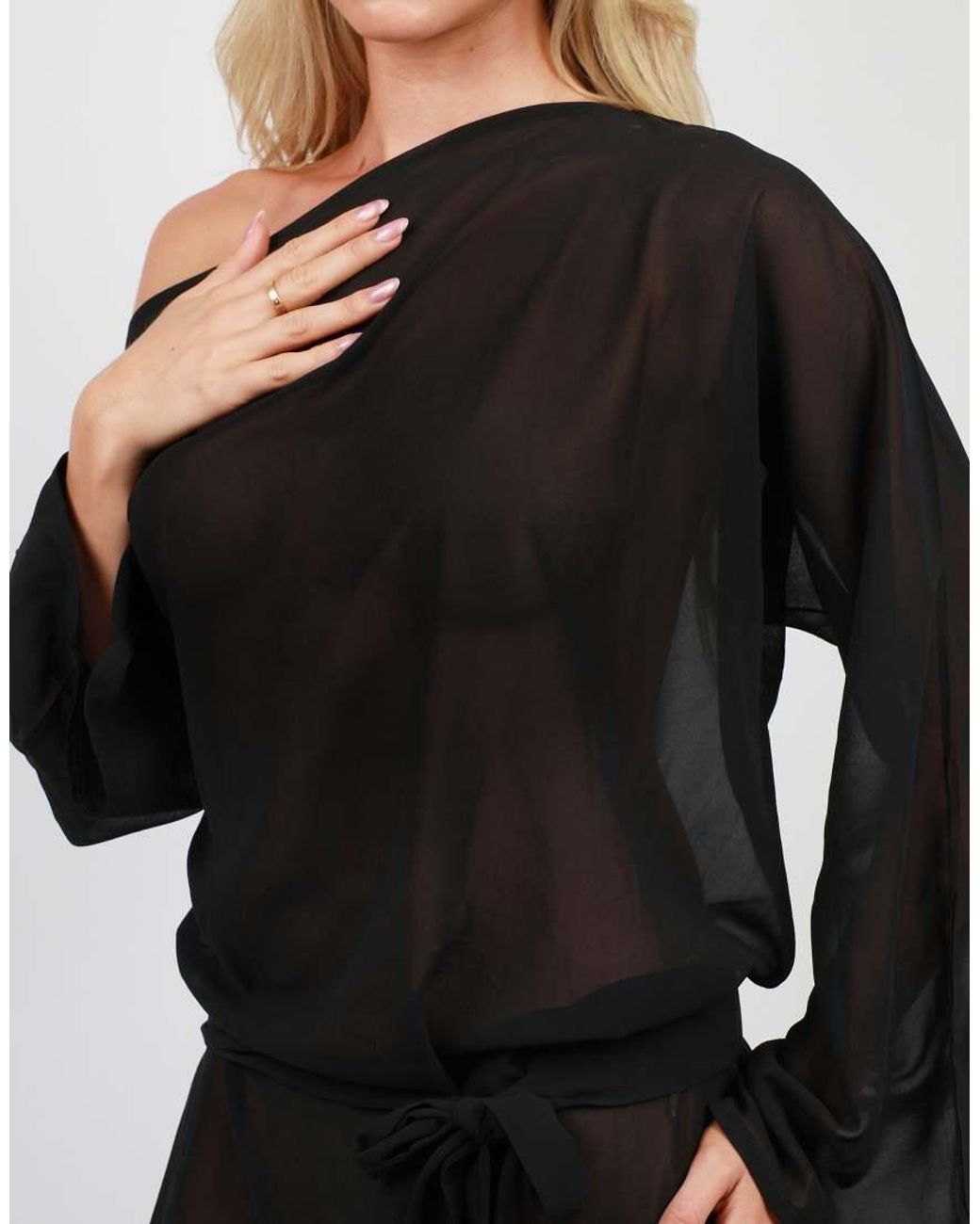 SIMMI Black Beach Chiffon Mini Dress