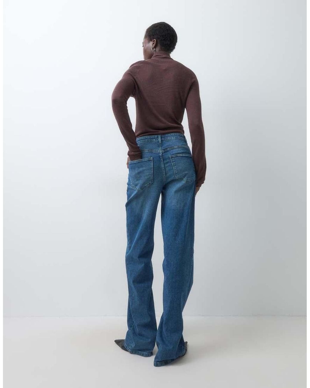 Vero Moda Blue High Rise Wide Leg Jeans
