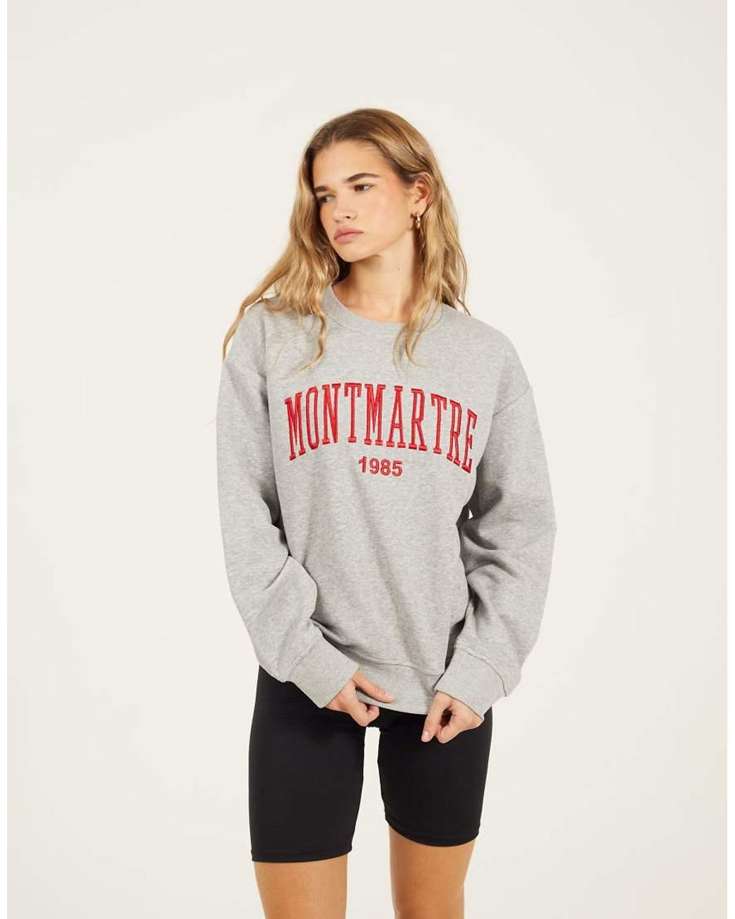 Brave Soul Natural Crew Neck Embroidered Sweatshirt