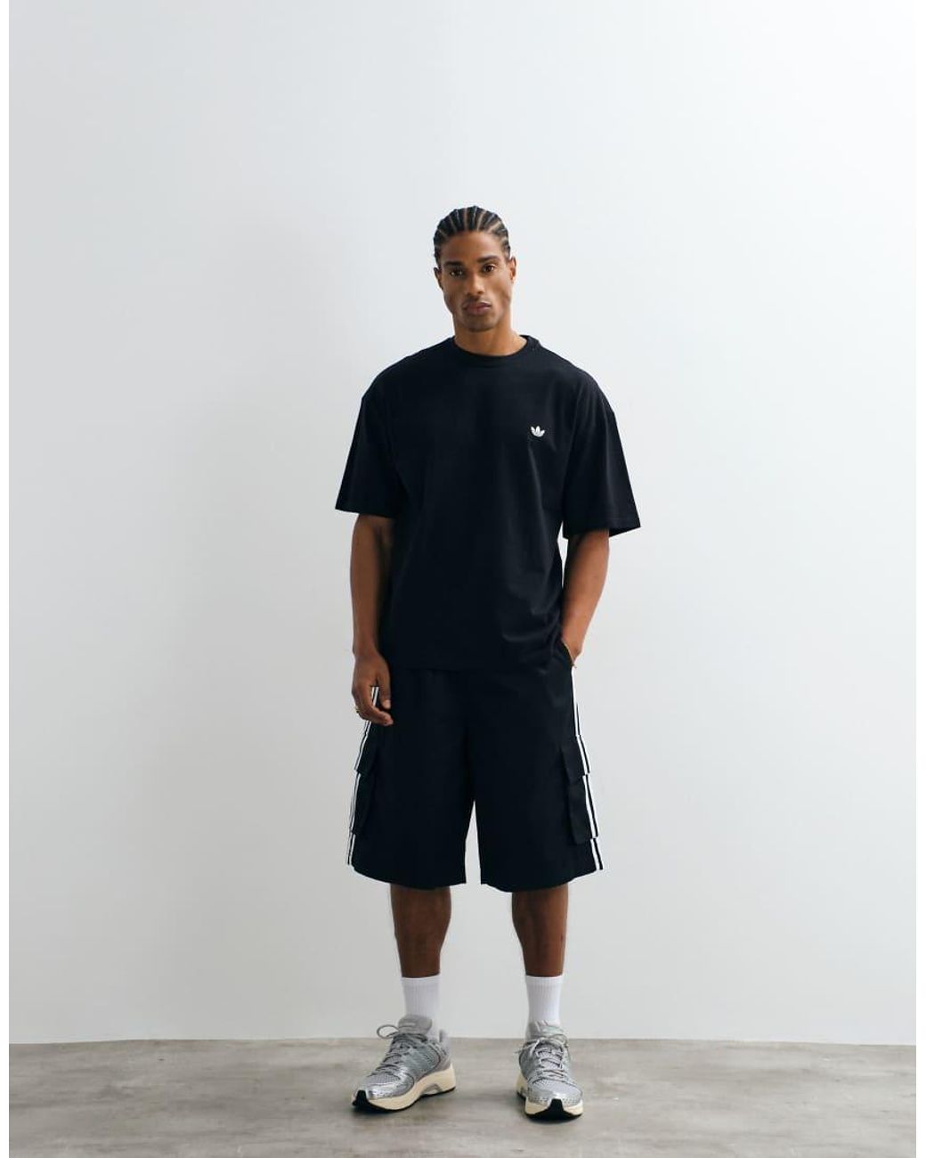 Adidas Originals Blue Essential Loose Fit T-shirt for men