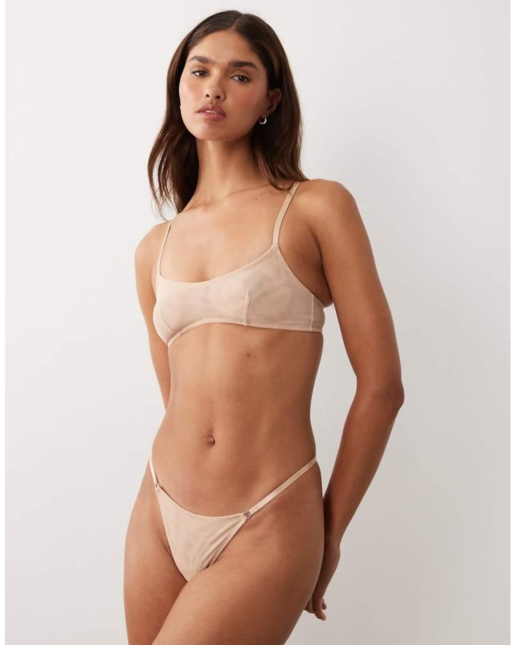 ASOS Brown Tammy Sheer Mesh Tanga Thong