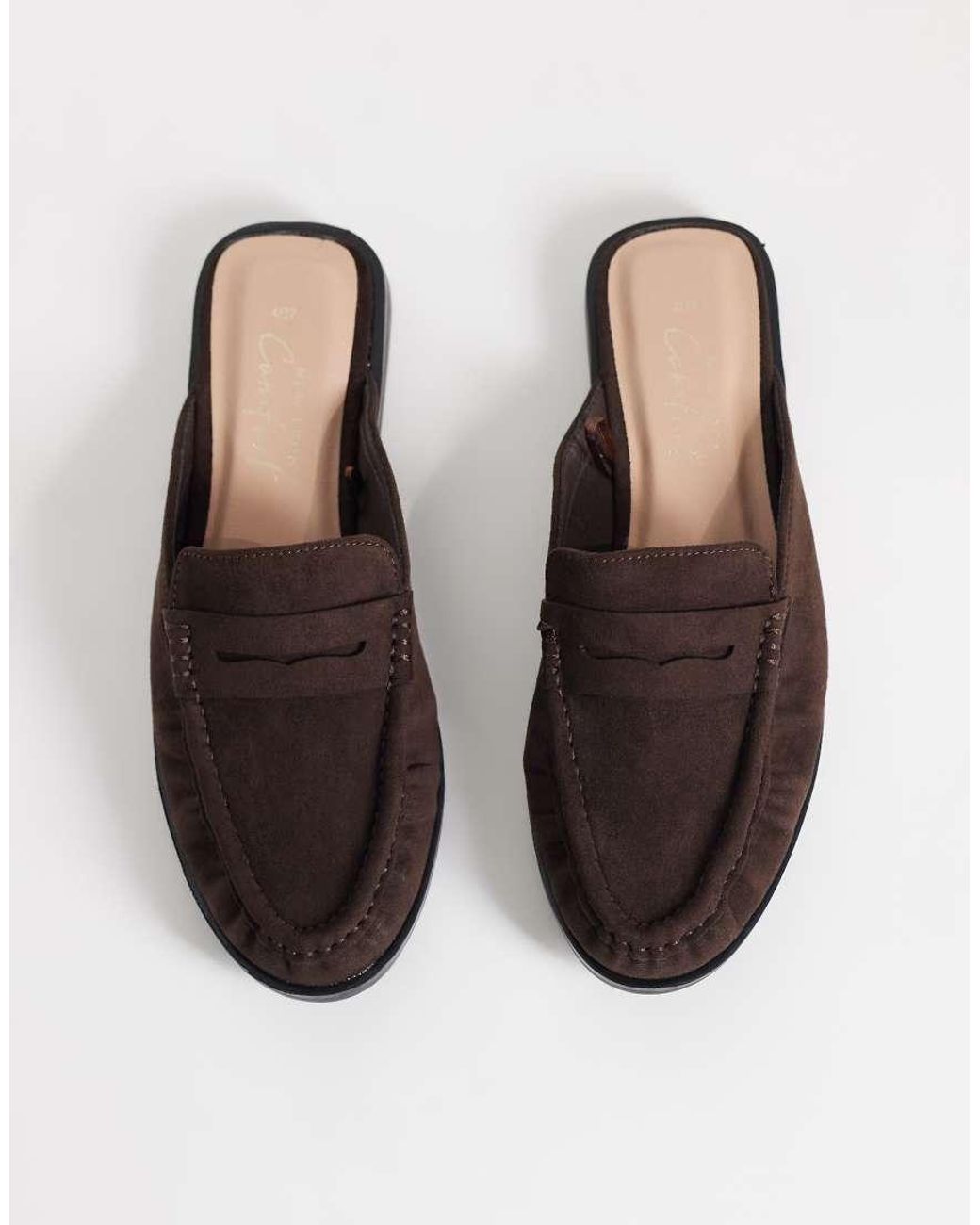 New Look Blue Faux Suede Backless Loafer