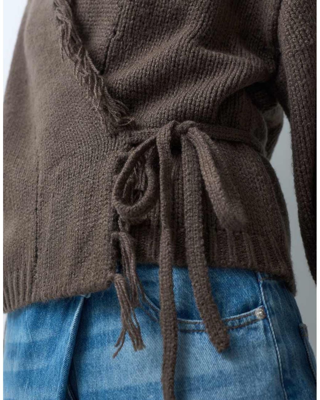 Mango Gray Teen Knitted Cardigan With Fringing