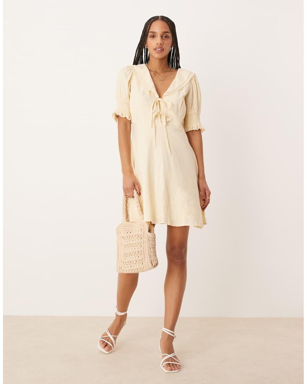 Nobody's Child Natural Louise Collared Mini Dress