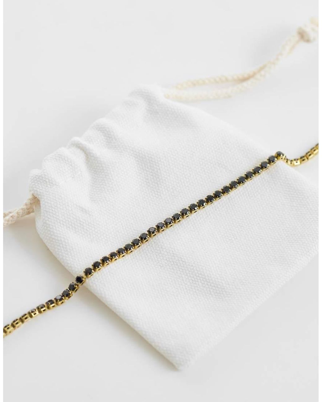 ASOS White Waterproof Stainless Steel Cubic Zirconia Stone Cup Chain Bracelet for men