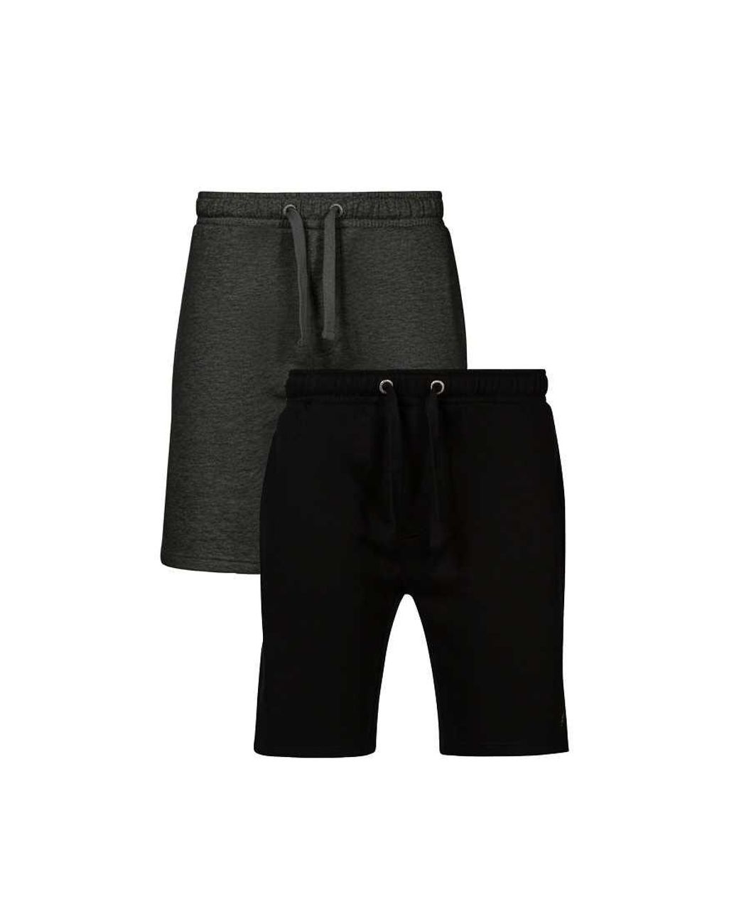 French Connection Black 2 Pack Cotton Jersey Shorts for men