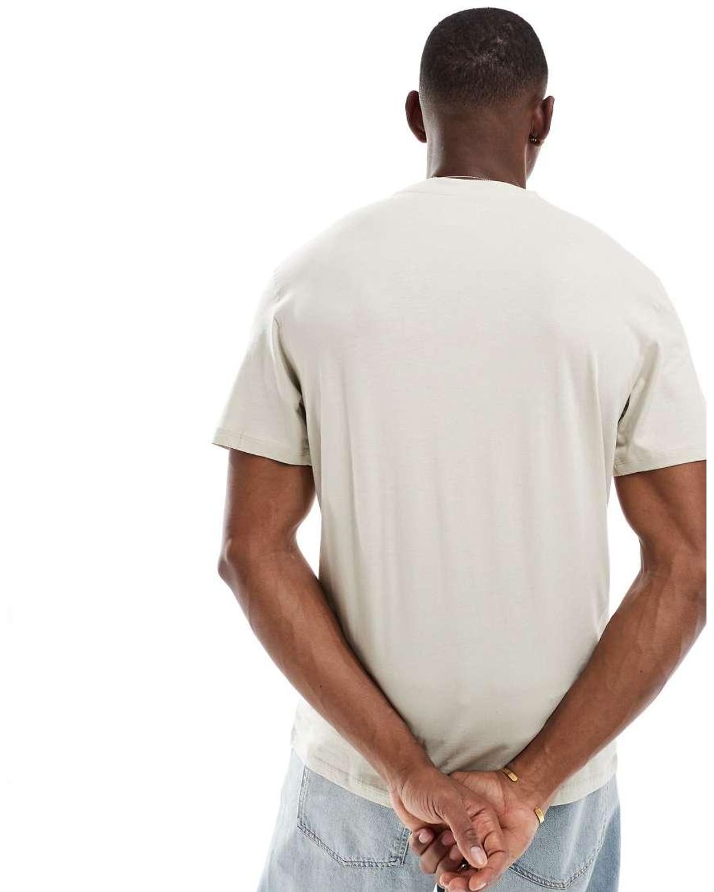 Only & Sons White Slim Fit T-shirt for men