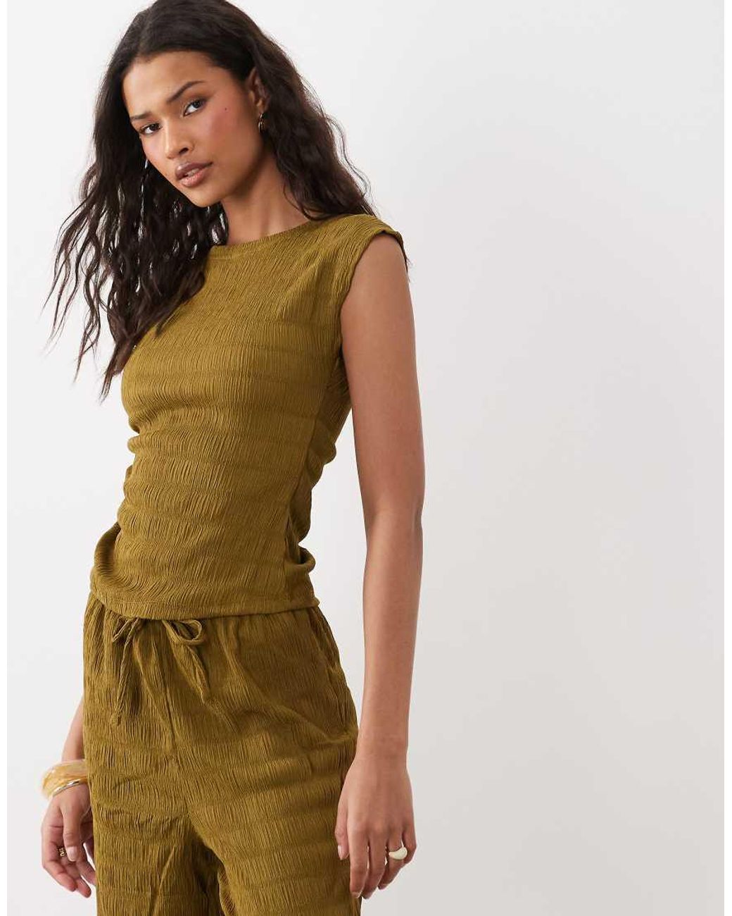 Brave Soul Green Co-Ord Textured Vest