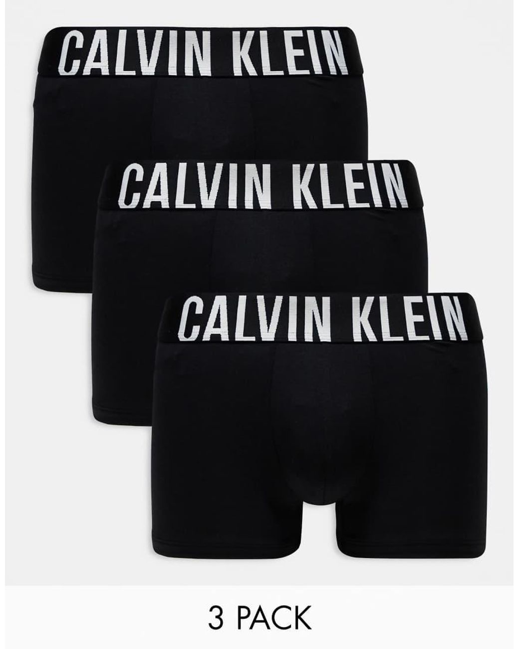 Calvin Klein Black Intense Power Cotton Stretch Trunks 3 Pack for men