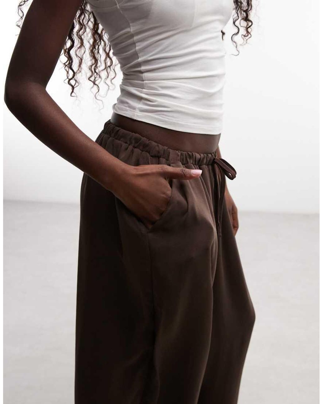 ASOS Brown Pull On Balloon Trousers Co-ord