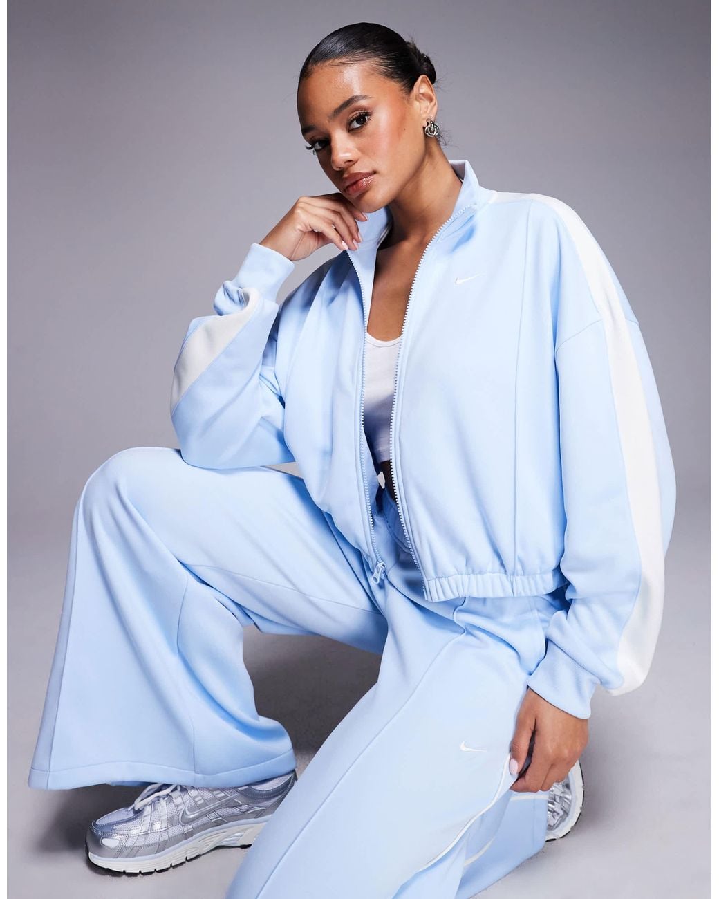 Nike Blue Nsw Cropped Zip Through Jacket