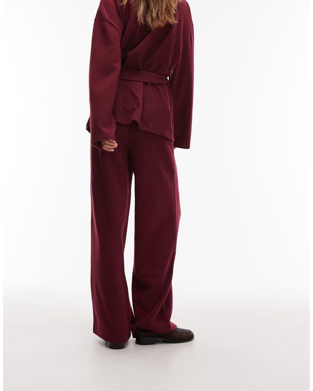ASOS Red Supersoft Wide Leg Pleat Front Co-ord jogger