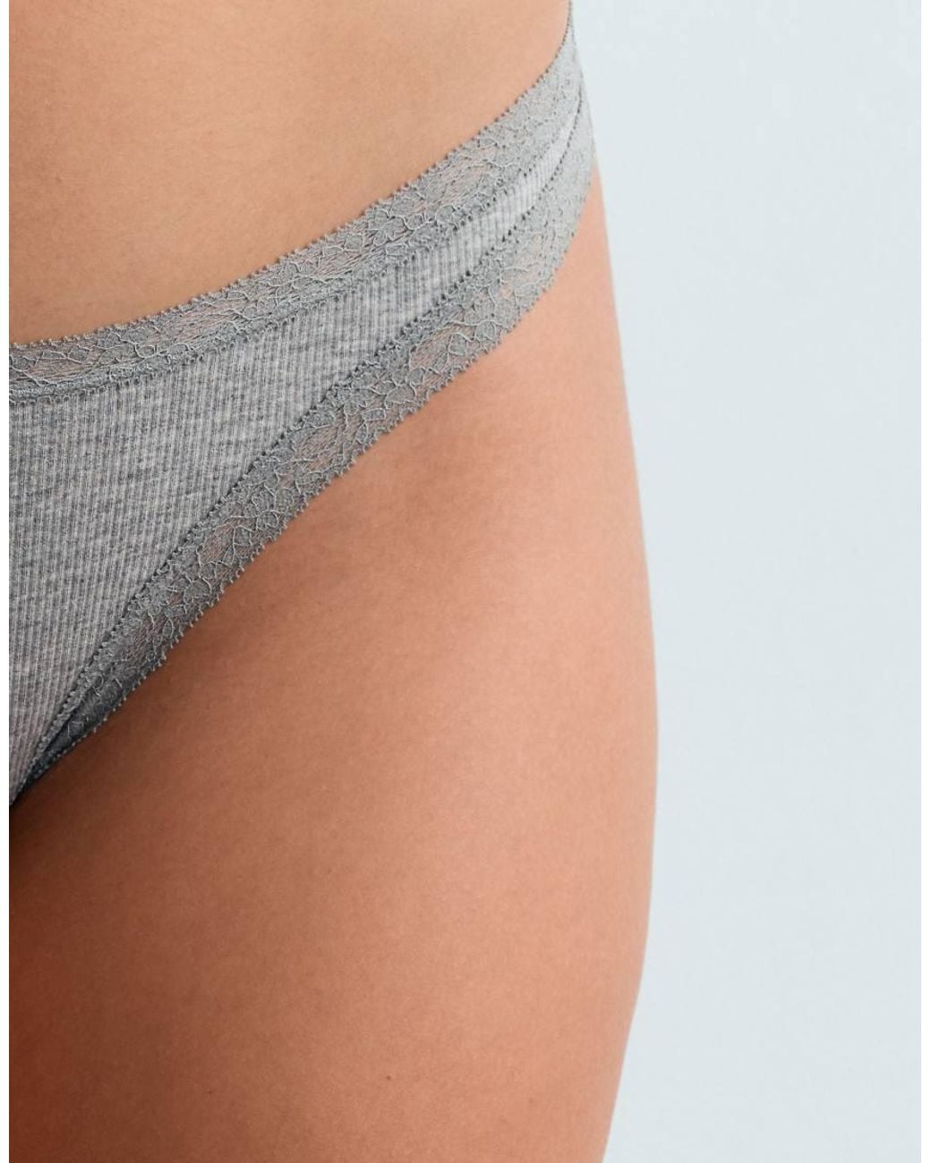 Oysho White 3 Thongs With Cotton Rib