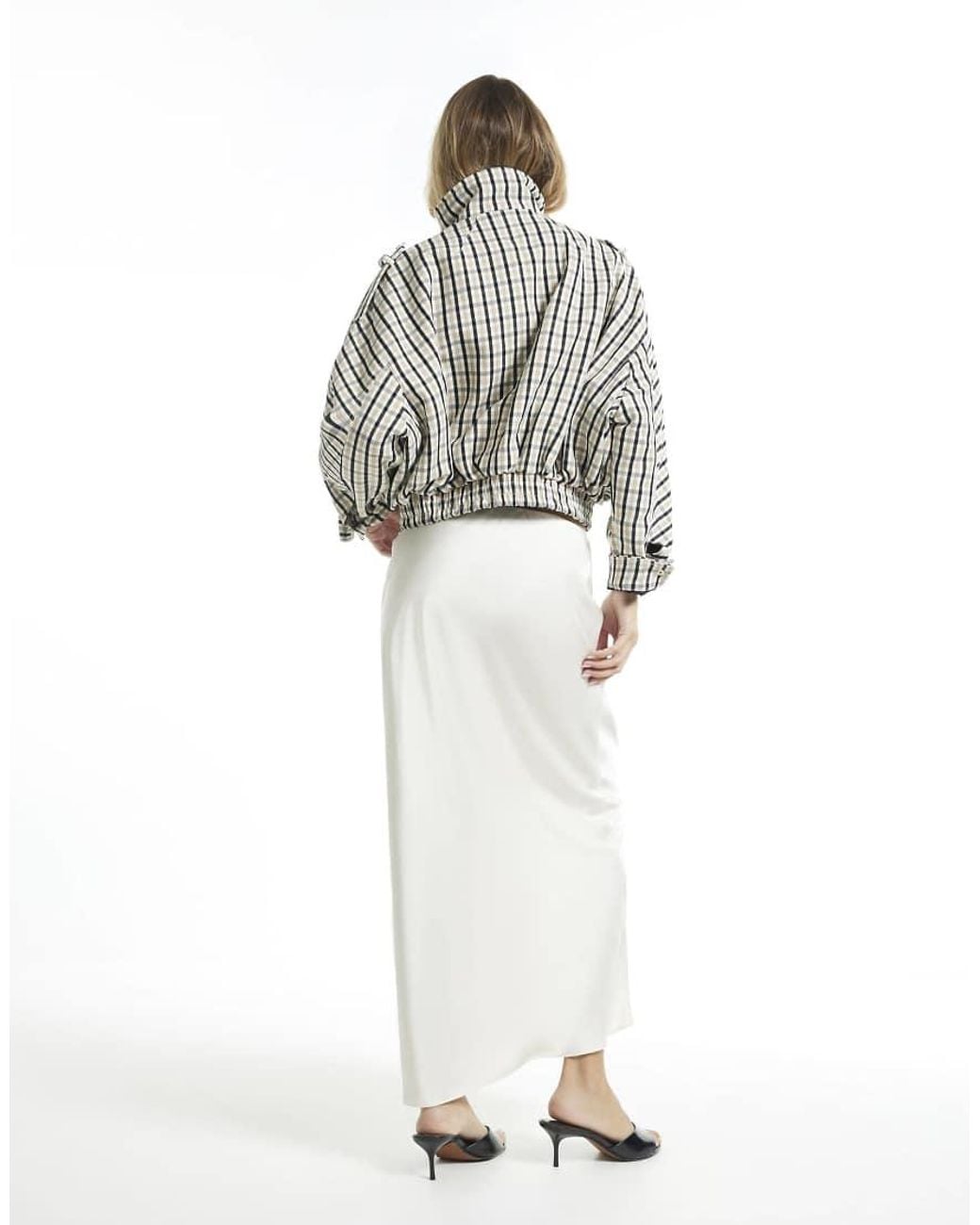 River Island White Satin Bias Maxi Skirt