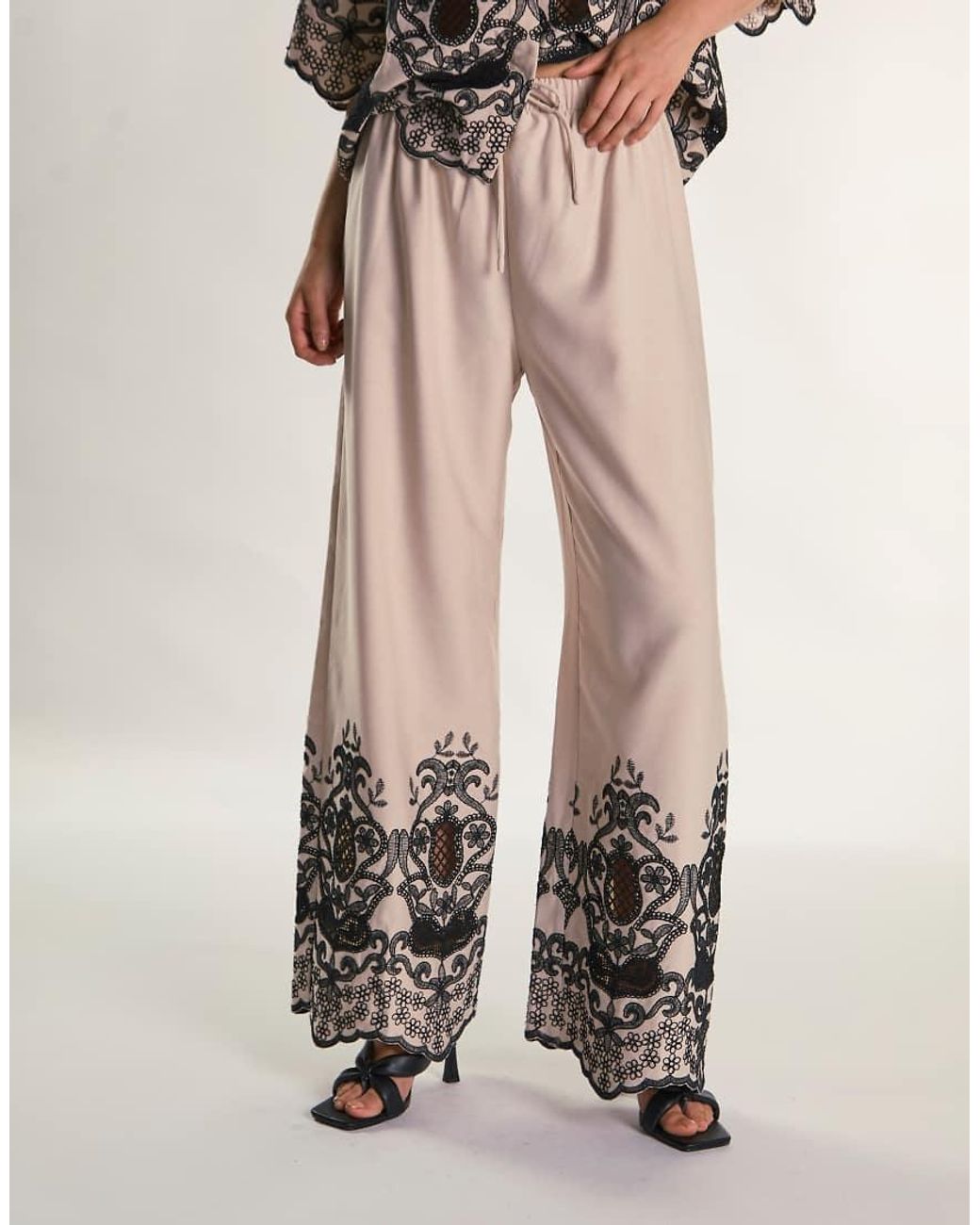 Glamorous Natural Wide Leg Trousers