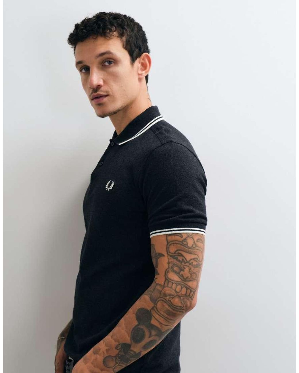 Fred Perry Black Twin Tipped Polo Shirt for men