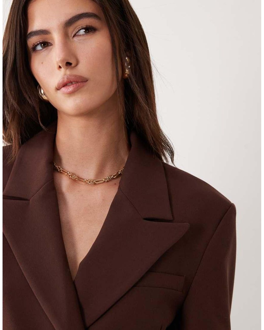ASOS Brown Double Breasted Blazer