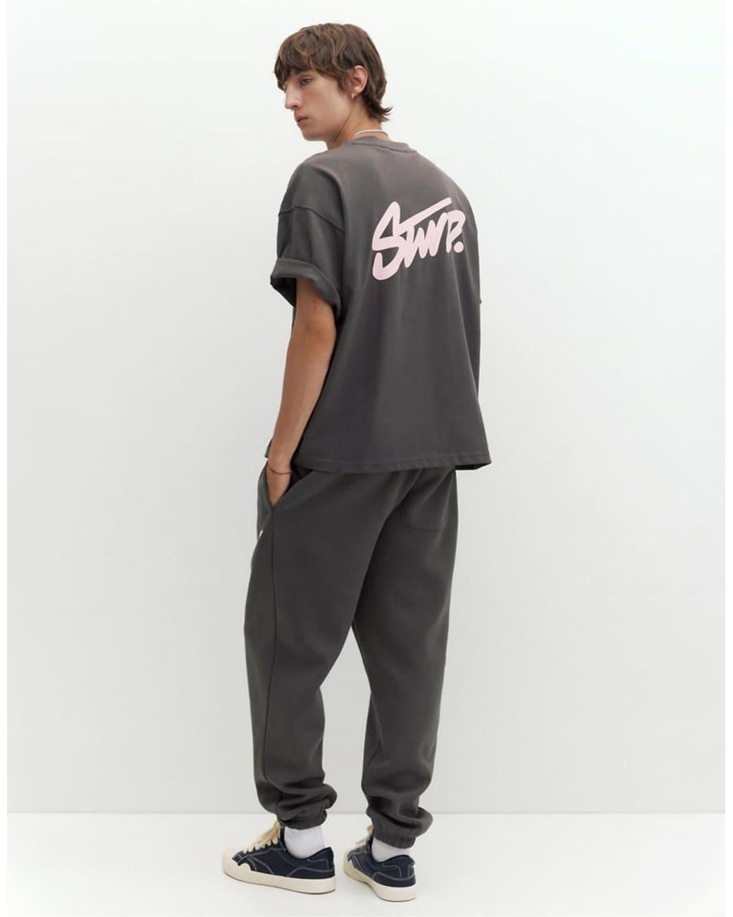 Pull&Bear Gray Stwd joggers for men