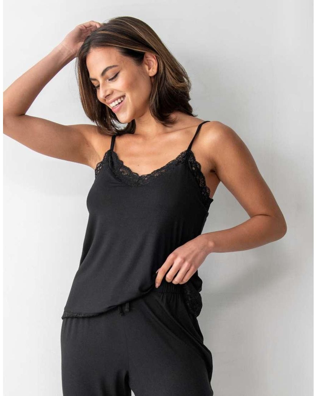 Pour Moi Black Sofa Loves Lace Hidden Support Cami