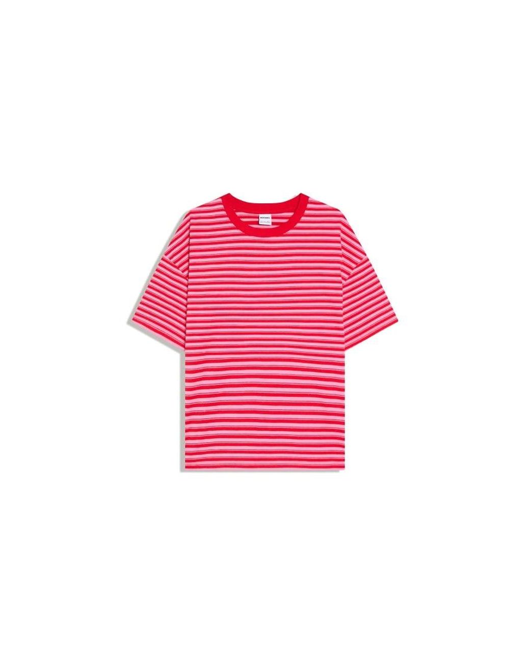 Bershka Red Boxy Print T-Shirt