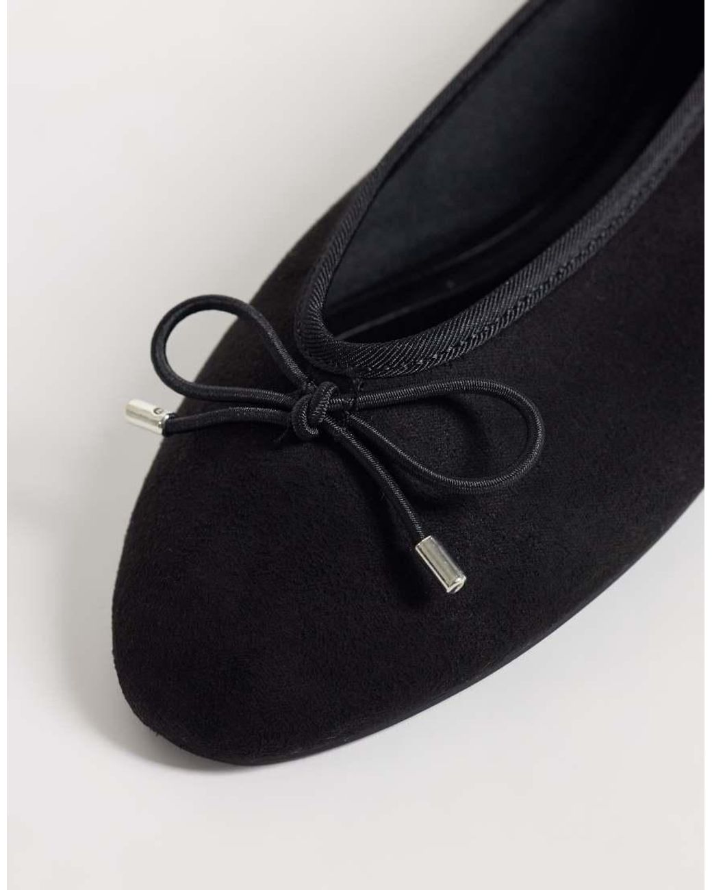 ASOS Black Lola Soft Bow Detail Ballets