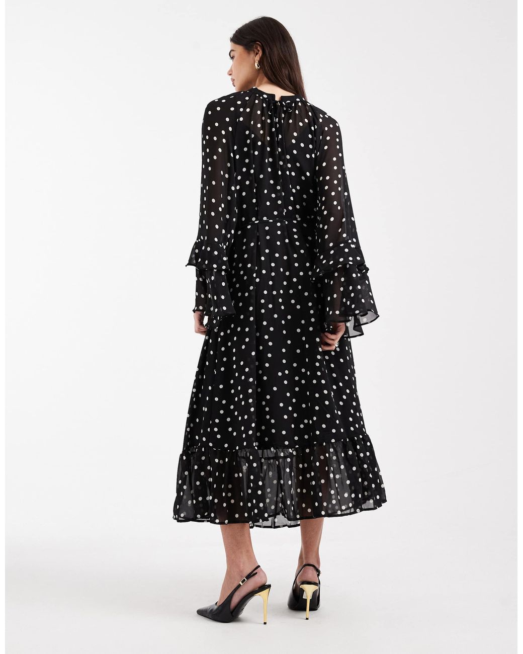 Object Black Boho Style Ruffle Maxi Dress