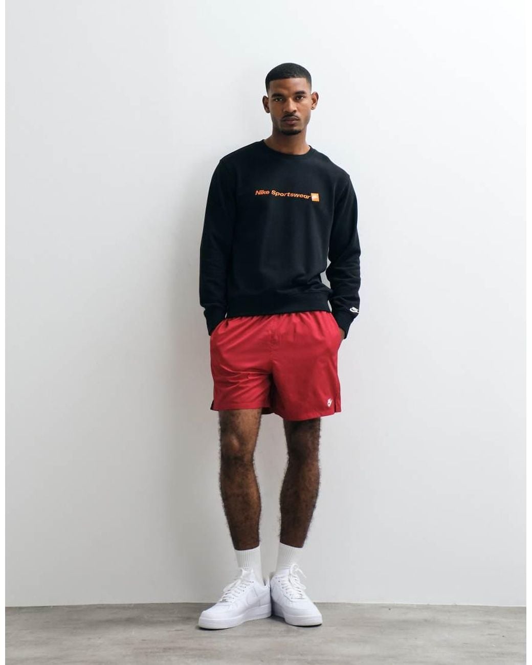 Nike Black Club French Terry Script Logo Sweatshirt for men