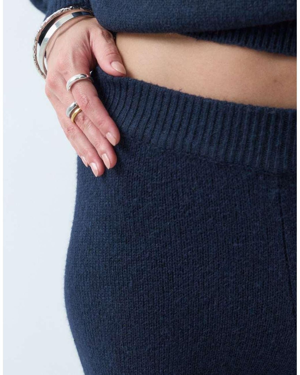 ASOS Blue Wide Leg Trouser Co-ord With Wool
