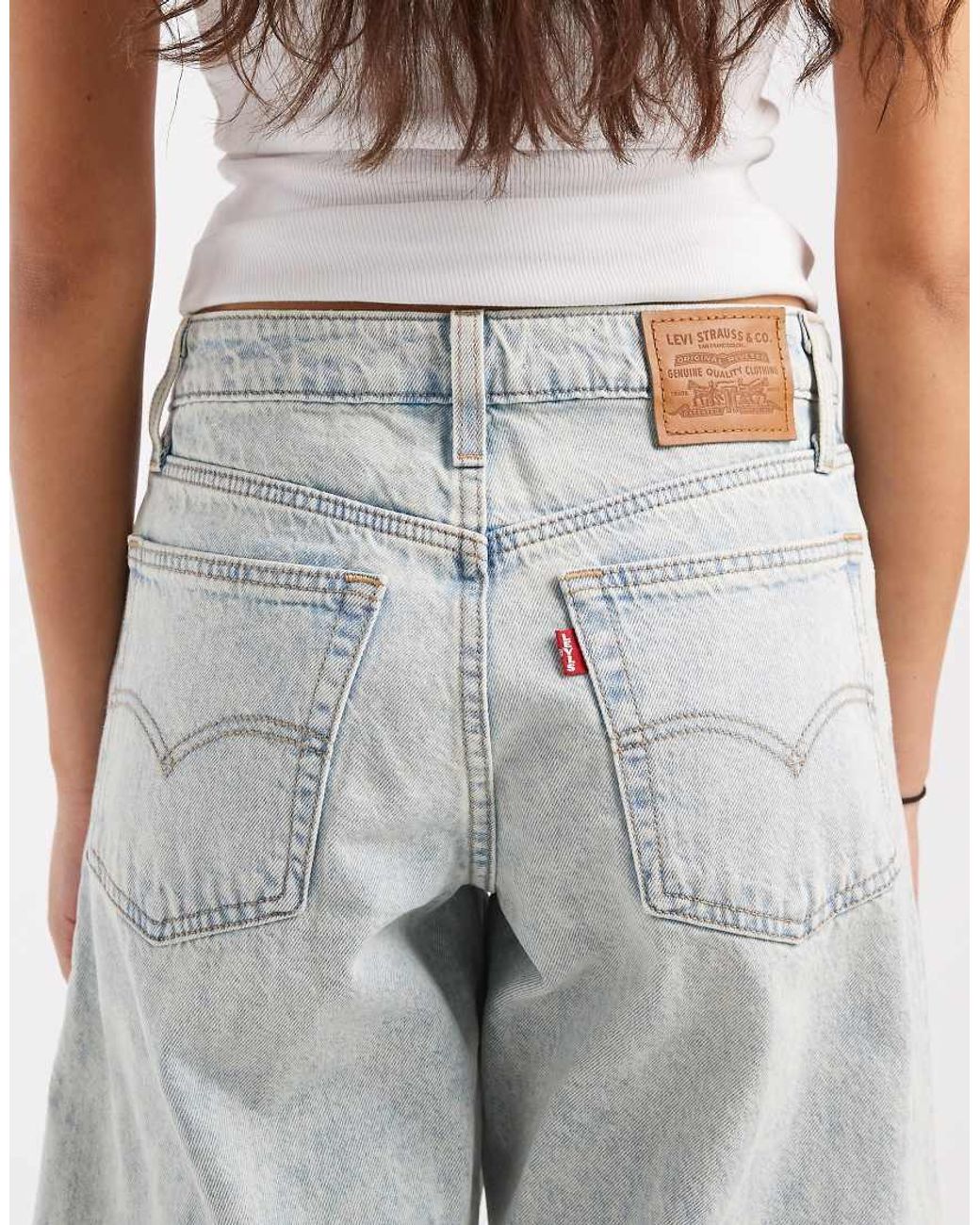 Levi's Gray baggy Dad Barrel Jeans Tinted Light Wash