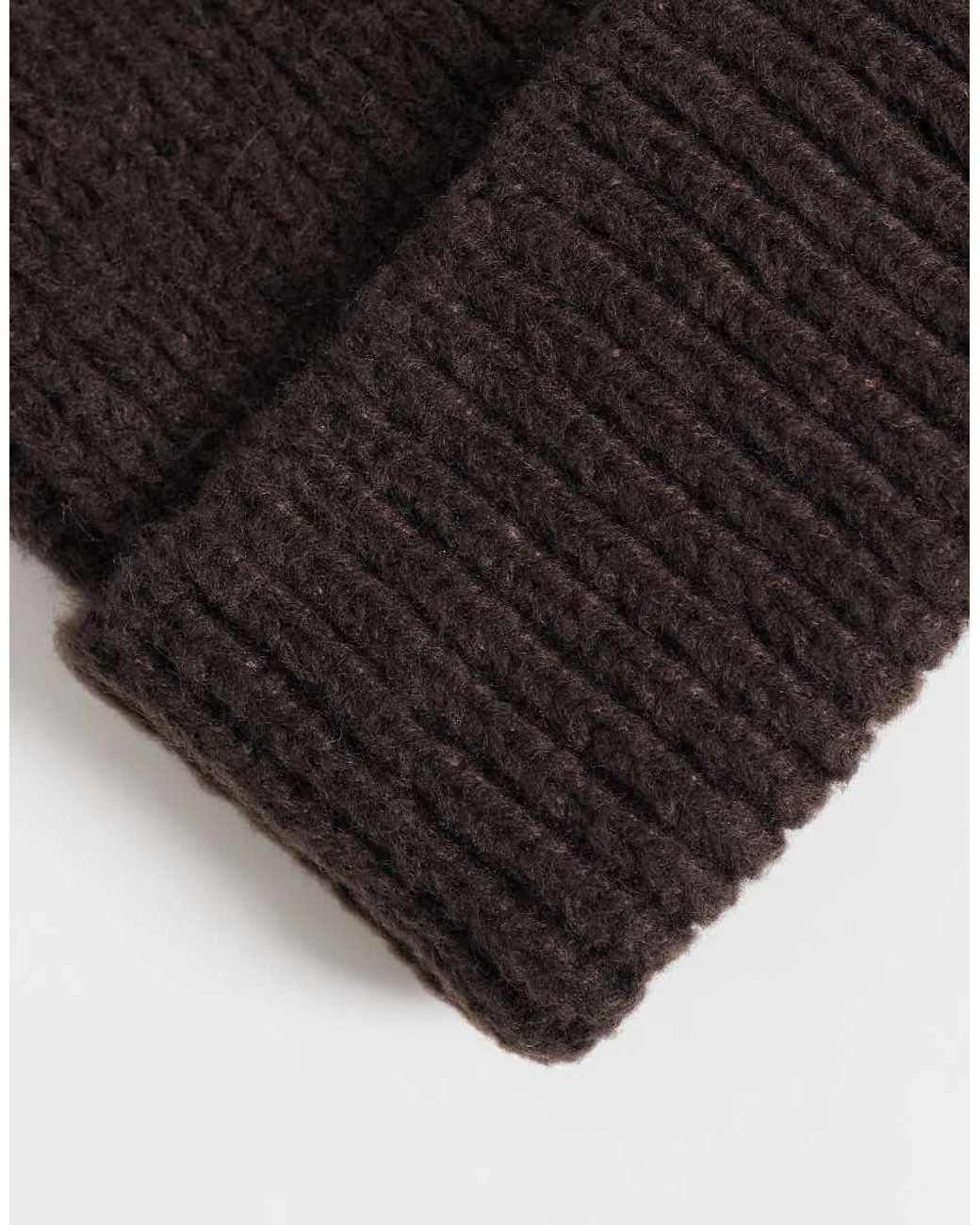 ASOS Black Brushed Knit Beanie for men