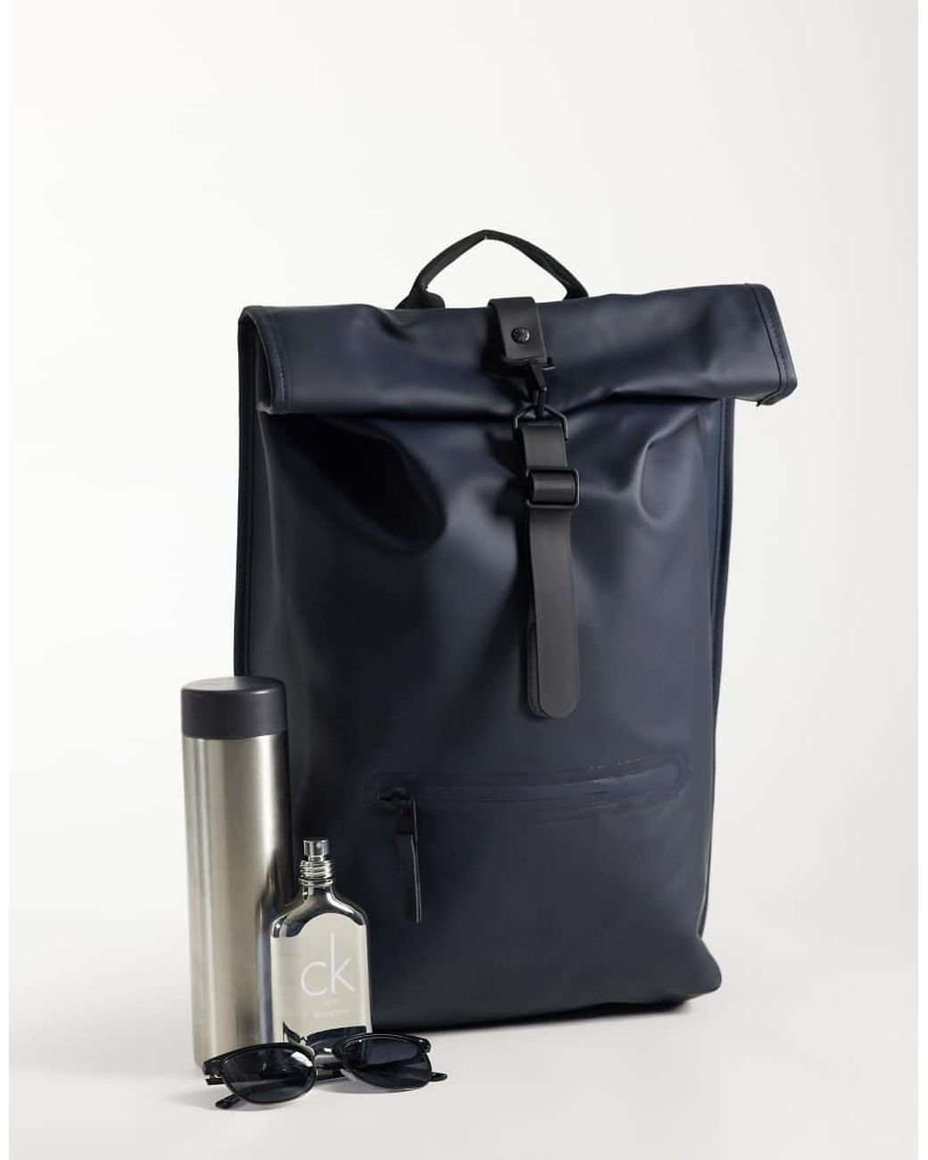 Rains Blue 13320 Rolltop Waterproof Rucksack for men