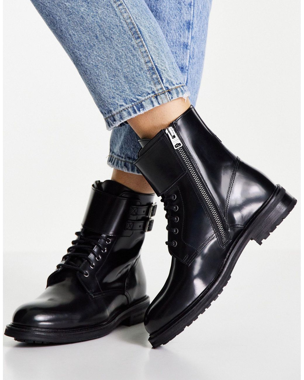 AllSaints Brigade Hiker Boots in Black | Lyst