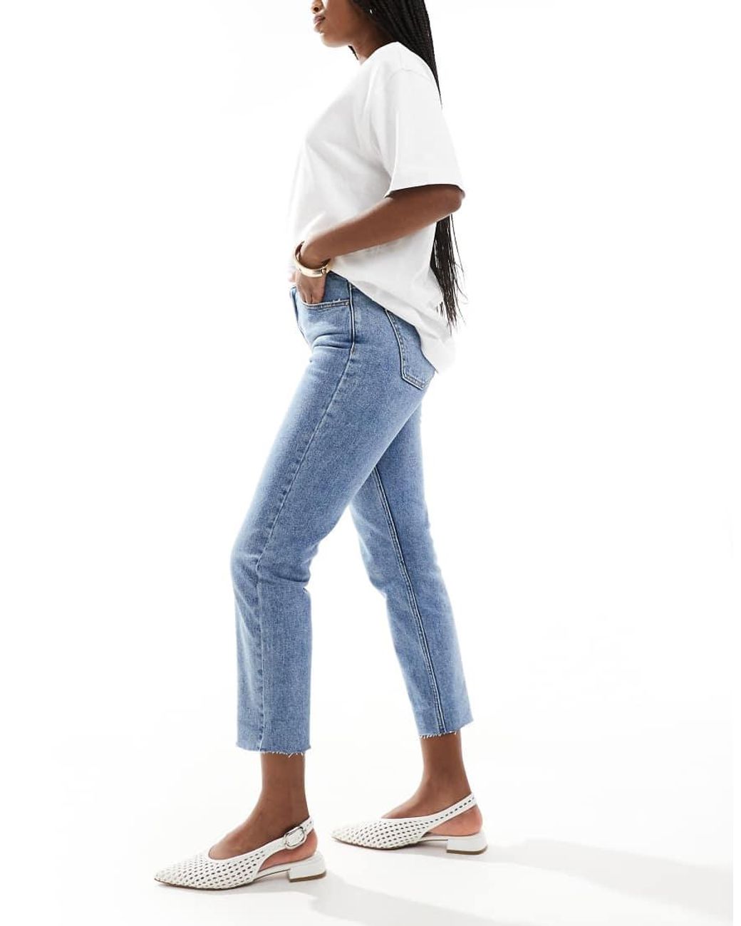ONLY Blue Emily High Waisted Straight Leg Jeans