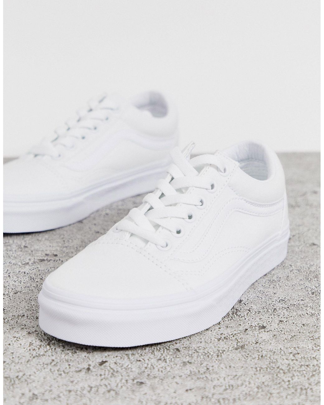 vans classic old skool triple white trainers